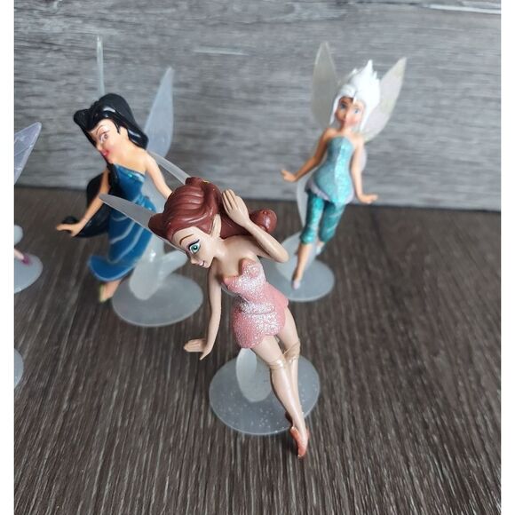 Disney Parks Pixie Hollow Fairies Collectible 5 Piece Figure Set PVC - Picture 3 of 6